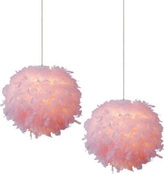 OEM (2 Unidades) L&aacute;mpara Colgante Moderna De Plumas, L&aacute;mpara De Techo De Plumas Esponjosas, Pantalla De L&aacute;mpara De Plumas, Para Dormitorio, Sala De Estar,