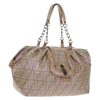 Fendi Pre-owned Canvas Schoudertas - Dames - Pre-owned - Beige - Maat: ONE Size