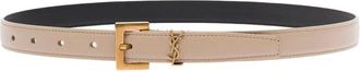 Saint Laurent Belts, female, Beige, Size: 80 CM Cassandre Thin Belt