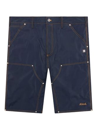 Advisory Board Crystals ripstop patch-pocket cargo shorts - men - Leather/Nylon - M - Blue