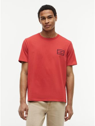 Tommy Hilfiger Mens Embroidered Flag Logo T-Shirt - Terracotta Red - XXL