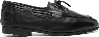 Bally leather boat shoes - men - Leather/Calf Leather/Rubber - 41.5 - Black