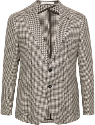 Tagliatore single-breasted blazer - men - Virgin Wool/Cupro - 50 - Brown