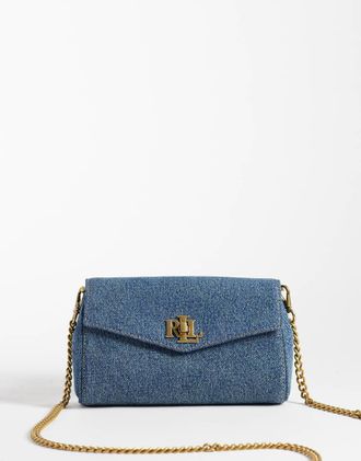 Ralph Lauren Borsa di jeans blu con fibbia dorata