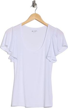 AG - Adriano Goldschmied Sisley Flutter Sleeve T-Shirt in True White at Nordstrom Rack, Size X-Small