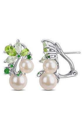 Delmar 6-8.5mm Cultured Freshwater Pearl Cluster Earrings in Green at Nordstrom Rack