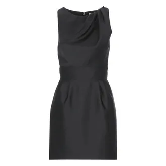 Elisabetta Franchi Short Dresses, female, Black, Size: XS Round-neck Sleeveless Dress