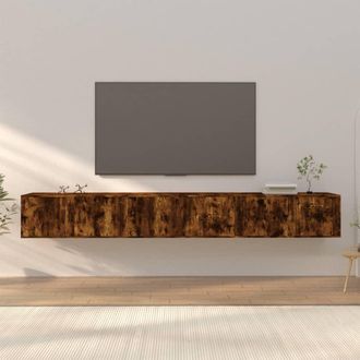 vidaXL Vidaxl - Muebles Para Tv De Pared 3 Uds Roble Ahumado 100x34,5x40 Cm