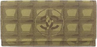 Chanel Khaki Travel Line Long Wallet (Bi-Fold) (Pre-Owned)