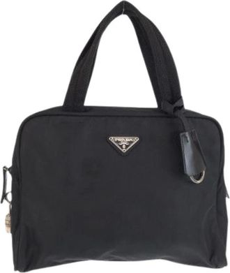 Prada Pre-owned Handbags, female, Black, Size: ONE SIZE Pre-owned Tessuto Nylon Tote Bag