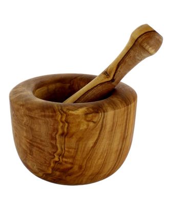 French Home Handcrafted Wood Pestle & Mortar