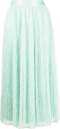 Twin-Set pleated high-waisted skirt - women - Polyester/Polyester - 38 - Green