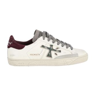 Premiata Steven 7631 - Heren - Sneakers - Wit - 44 EU - Leer - Schoenen