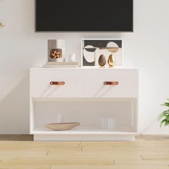 vidaXL Vidaxl - Mueble Para Tv Madera Maciza De Pino Blanco 90x40x60 Cm