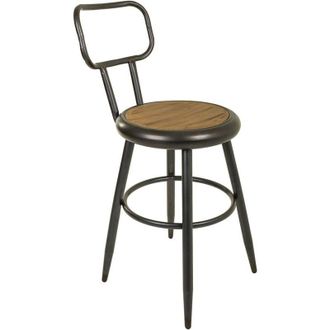 Wanderlust Deco Wanderlust Deco - Taburete De Metal Y Madera Marr&oacute;n 42x54x92