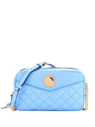 Versace Medusa Icon Front Slip Pocket Camera Bag Quilted Leather Medium crossbody bag - women - Calf Leather - One Size - Blue