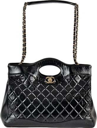 Chanel Black Leather Tote Bag (Pre-Owned)