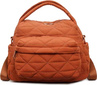 Generic 3-in-1 Quilted Crossbody Bag Womens Elegant Solid Color Shoulder Bag Zipper Crossbody Bags Soft Handle Handbag Purse (Orange)