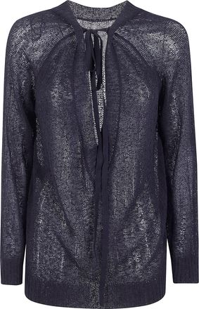 Ann Demeulemeester Nies Comfort Sweater With Deep V-Neck On Back