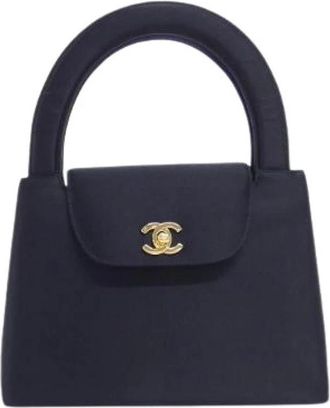 Chanel Pre-owned Satin Shoulder Bag - Dames - Vintage Handtas - Zwart - ONE Size - Satijn - Vintage
