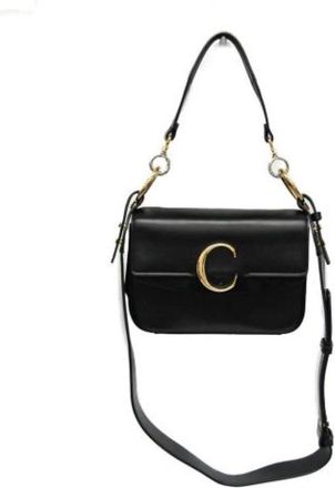 Chlo&eacute; Pre-owned Chloe C Double Carry Bag - Dames - Vintage Schoudertas - Zwart - ONE Size - Leer - Vintage