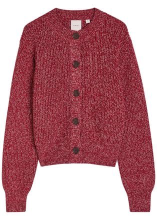 Varley Patricia Ribbed Knit Cardigan - Red - XL (UK16 / XL)