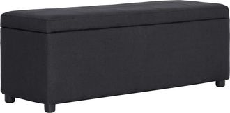 vidaXL Vidaxl - Banco Con Espacio De Almacenaje 116 Cm Poli&eacute;ster Negro