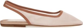 Dries Van Noten Mesh Slingback Flats - Dames - Ballerinas - Roze - 38 1/2 EU - Leer - Schoenen