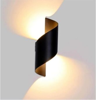 OEM Aplique De Pared Led Para Exteriores De 12 W, Resistente Al Agua Ip66, De Aluminio, Moderno, Blanco C&aacute;lido/negro