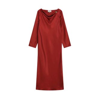 Loulou Studio Maxi Dresses, female, Red, Size: S Draped Asymmetric Dress