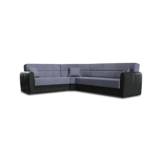 Dmora Sof&aacute; Cama Dgytkj&aelig;, Sof&aacute; Cama Rinconera Contenedor En Ecopiel Y Tejido, Sof&aacute; De Sal&oacute;n Con Apertura Clic-clac Y Pen&iacute;nsula Reversible, 305x238h91 Cm, Neg