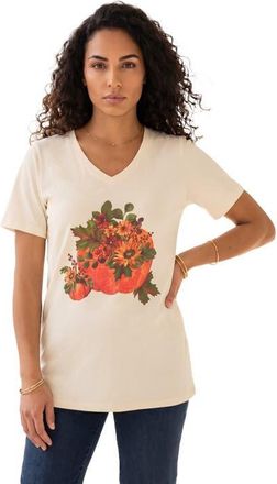 Roaman's Graphic Tee in Ivory Autumn Bliss at Nordstrom, Size 36