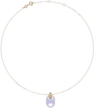 Tory Burch Gemini Link Pendant Necklace in Light Brass /Blue at Nordstrom