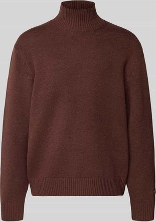 Jack & Jones Jack & Jones Strickpullover mit gerippten Abschlüssen Modell NORREBRO in Mittelbraun, Größe XXL