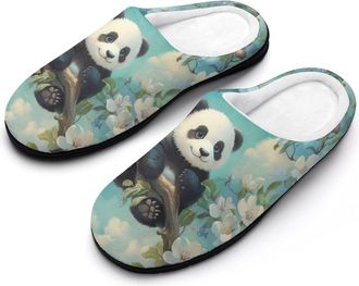 Generic Cute Panda Bear Womens Slippers Warm House Slippers Indoor House Shoes with Anti-Skid Rubber Sole
