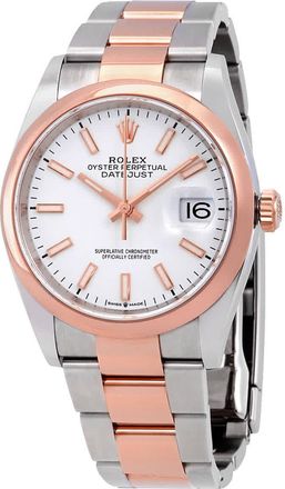 Rolex Datejust 36 Automatic White Dial Steel and 18k Everose Gold Mens Watch 126201WSO