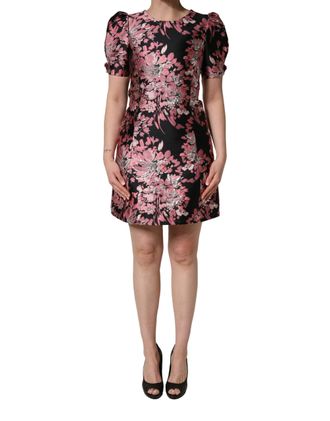 Dolce & Gabbana Womens Multicolor Floral Brocade A-Line Mini Dress