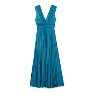 Oltre Vestido largo en jersey lurex - Dresses - Mujer - Azul - M