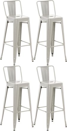 Clp Set De 4 Taburetes Mason Met&aacute;licos Plateado