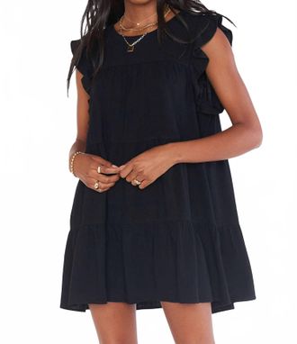 Show me your Mumu Daydream Mini Dress In Black Linen