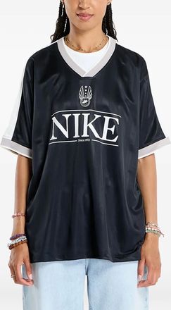 Nike V-neck T-shirt - women - Polyester - L - Black