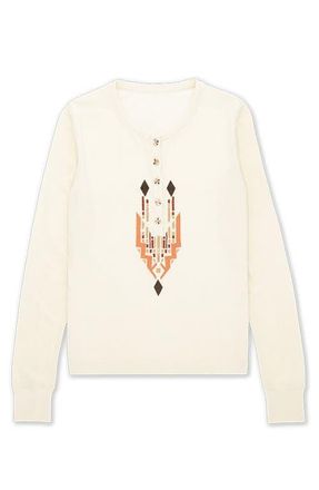 Fortela Coralie Seraph Multi-Color Embroidered T-Shirt in Milk at Nordstrom, Size X-Small