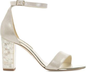 Freya Rose Martene embellished-heel sandals - women - Calf Leather/Kid Leather/Calf Leather - 37.5 - Neutrals
