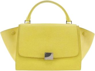 Celine Pre-owned Handbags, female, Yellow, Size: ONE SIZE Pre-owned Trapeze Small Calf Handbag
