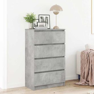 vidaXL Credenza Grigio Cemento 60x35x98,5 Cm In Legno Multistrato - Vidaxl