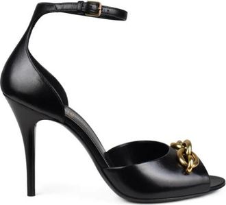 Saint Laurent Le Maillon Sandalen - Dames - Sandalen met hakken - Zwart - 36 EU - Leer - Schoenen