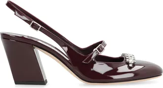 Jimmy Choo London Womens Slingback Pumps Belinda Patent Leather Merlot Deep