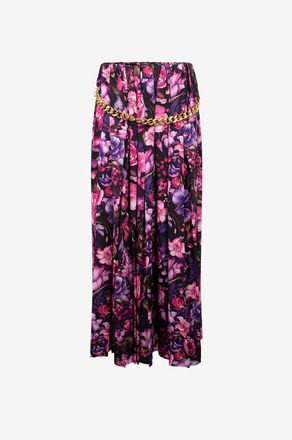 Balenciaga Langer Plissierter Cr&ecirc;pe-Rock AI Purple Bouquet