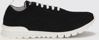 Kiton Sneakers basse in maglia di cotone stretch con logo lettering