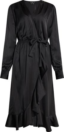 Faina Midi-jurk met lange mouwen Dames zwart